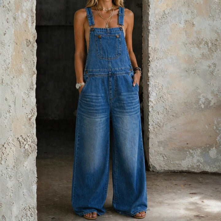 Adèle | Salopette en denim avec taille élastique