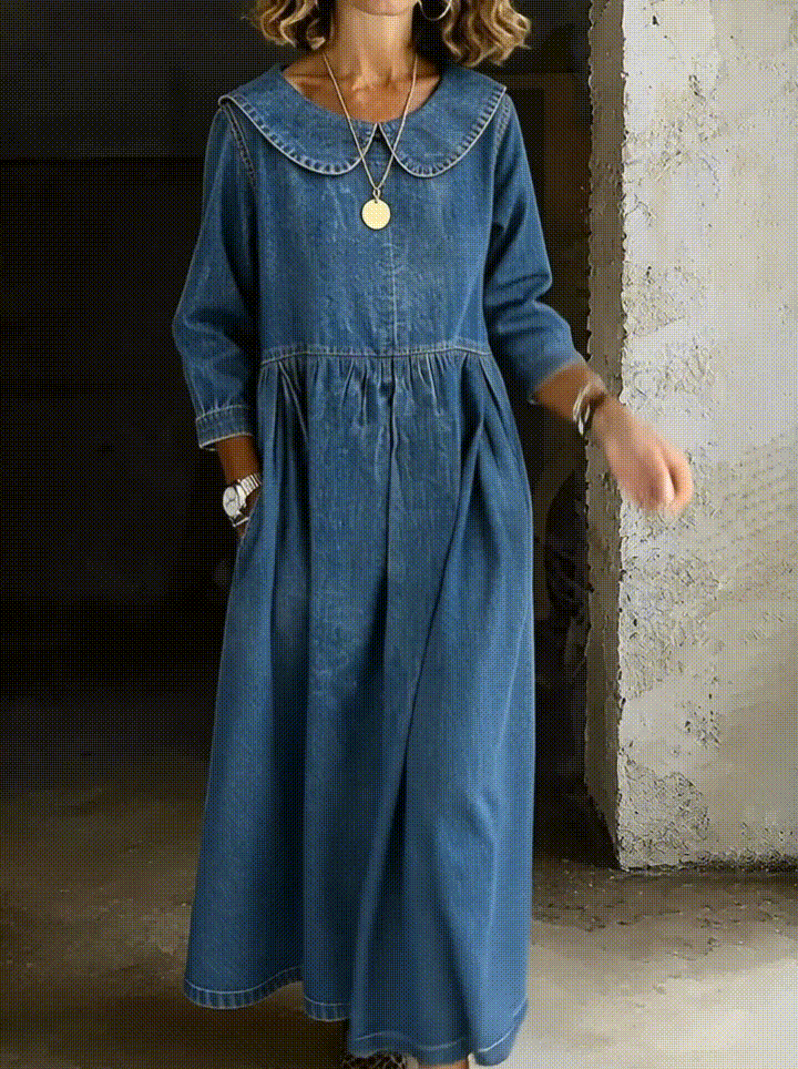 Océane | Robe en denim avec col Peter Pan