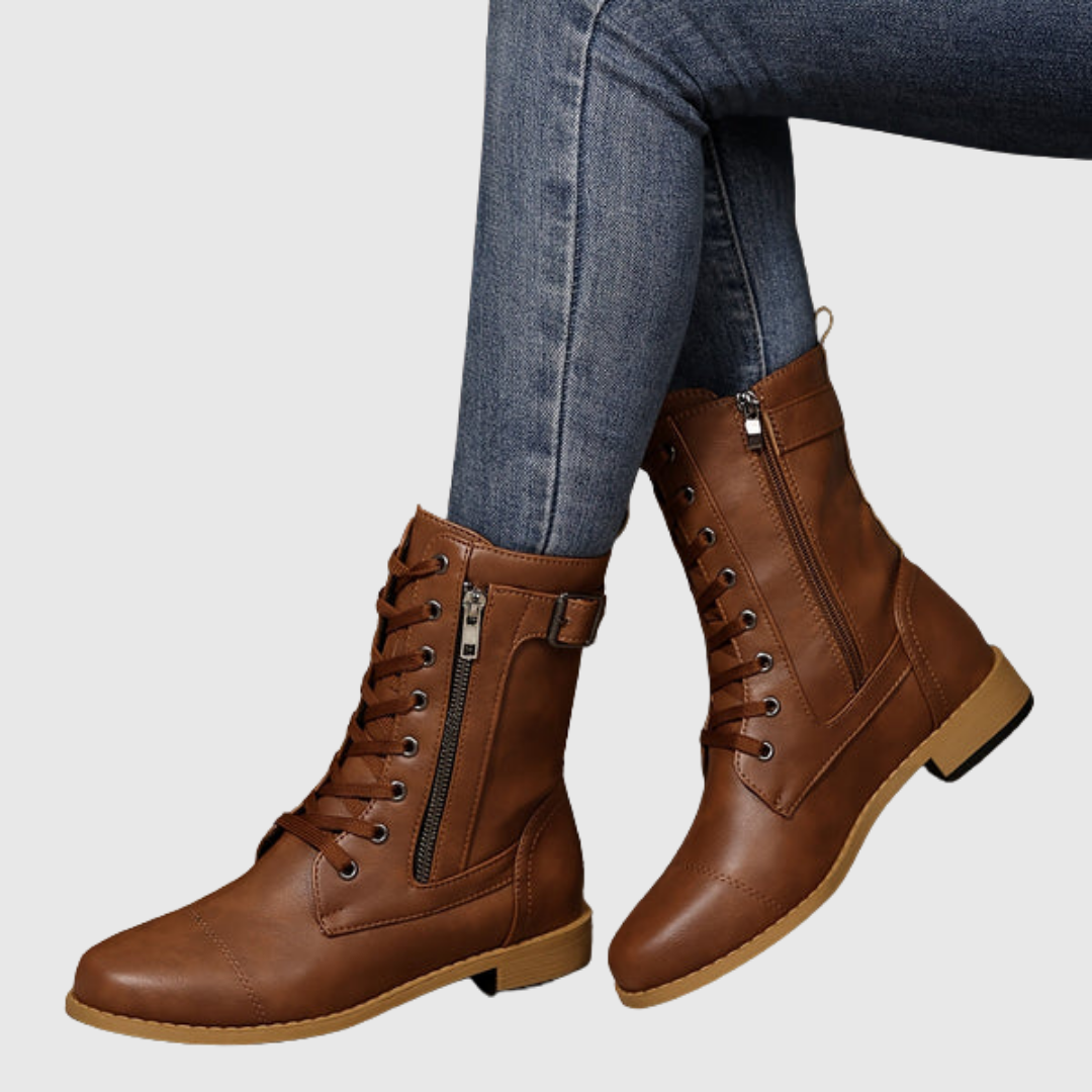 CARMINE | BOTTES CONFORTABLES EN CUIR À ZIP LATÉRAL