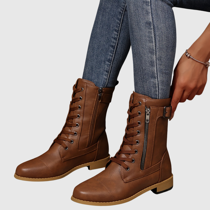 CARMINE | BOTTES CONFORTABLES EN CUIR À ZIP LATÉRAL