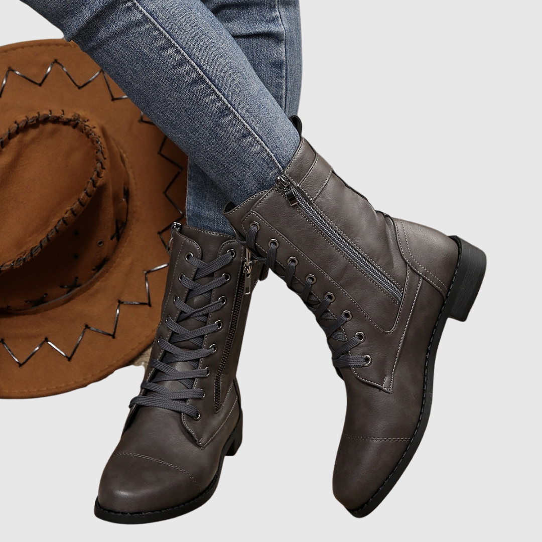 CARMINE | BOTTES CONFORTABLES EN CUIR À ZIP LATÉRAL