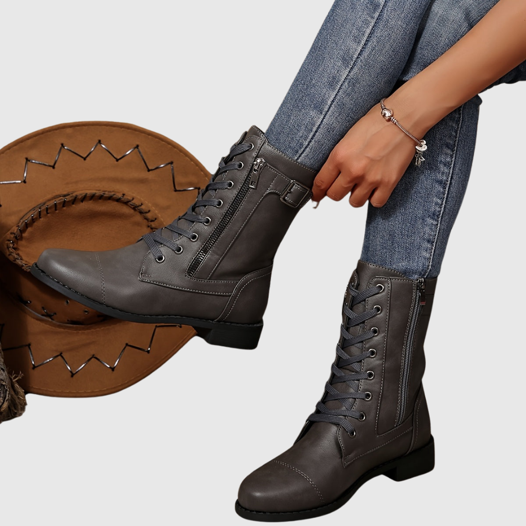 CARMINE | BOTTES CONFORTABLES EN CUIR À ZIP LATÉRAL