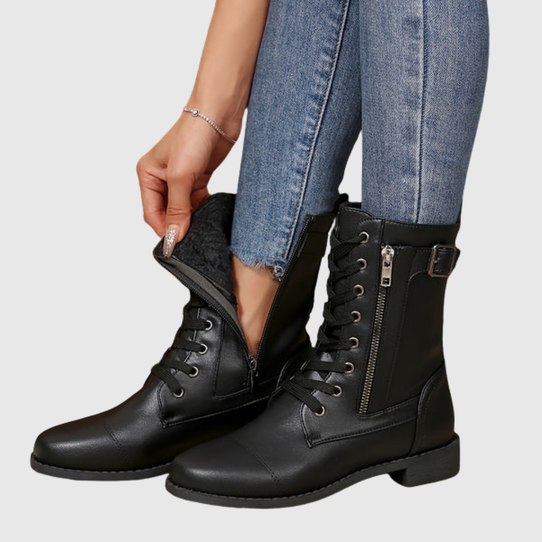 CARMINE | BOTTES CONFORTABLES EN CUIR À ZIP LATÉRAL