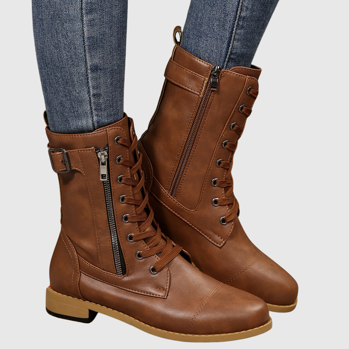 CARMINE | BOTTES CONFORTABLES EN CUIR À ZIP LATÉRAL
