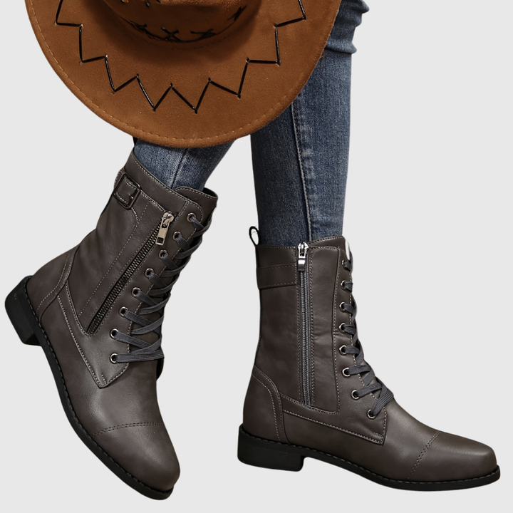 CARMINE | BOTTES CONFORTABLES EN CUIR À ZIP LATÉRAL