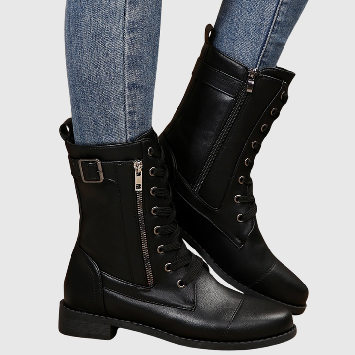 CARMINE | BOTTES CONFORTABLES EN CUIR À ZIP LATÉRAL