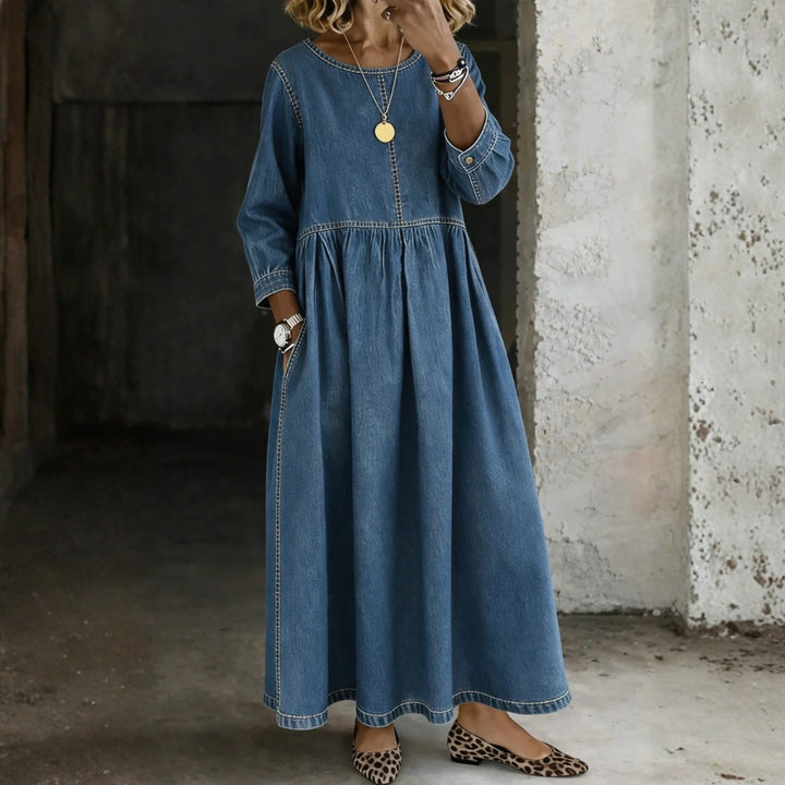 Océane | Robe en denim avec col Peter Pan