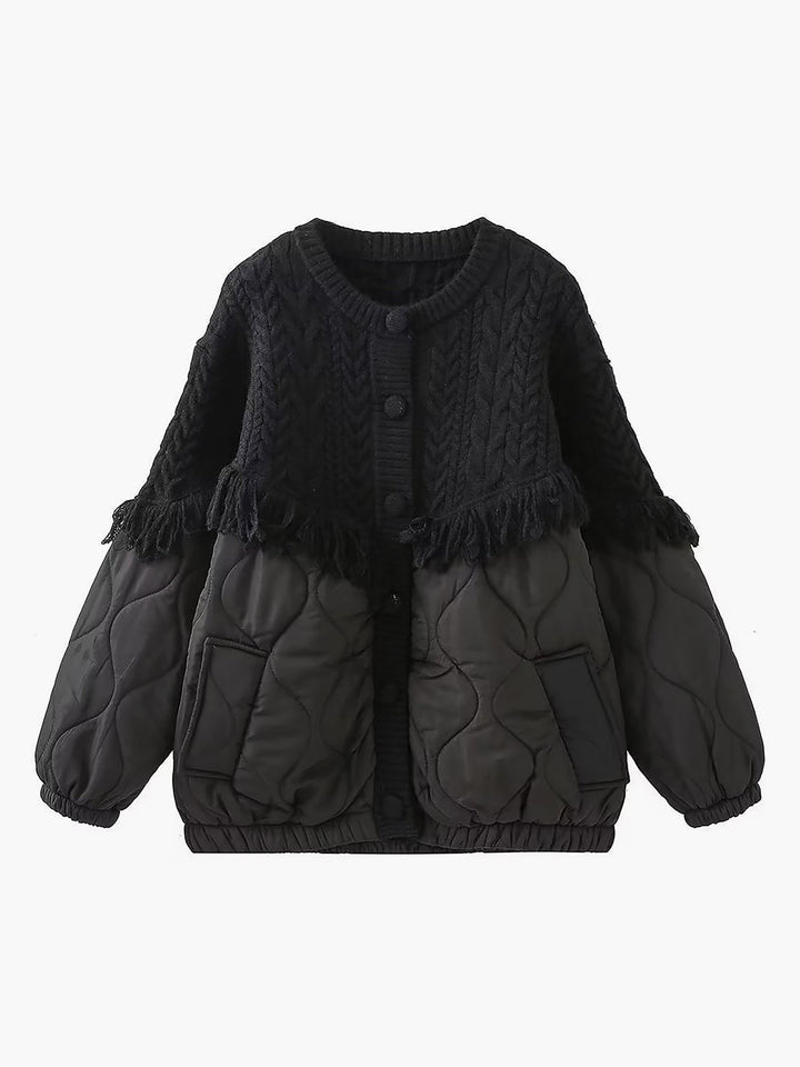 Cazel | Veste matelassée en tricot torsadé patchwork