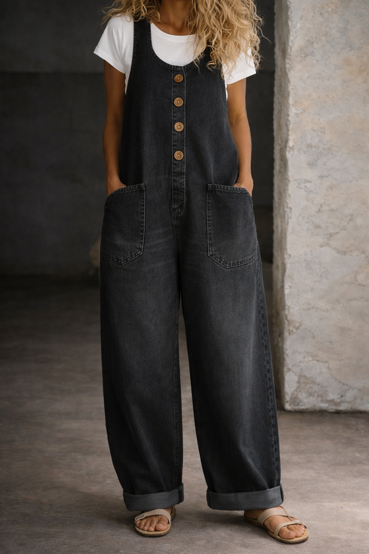 Brigitte | Salopette en coton vintage lavée