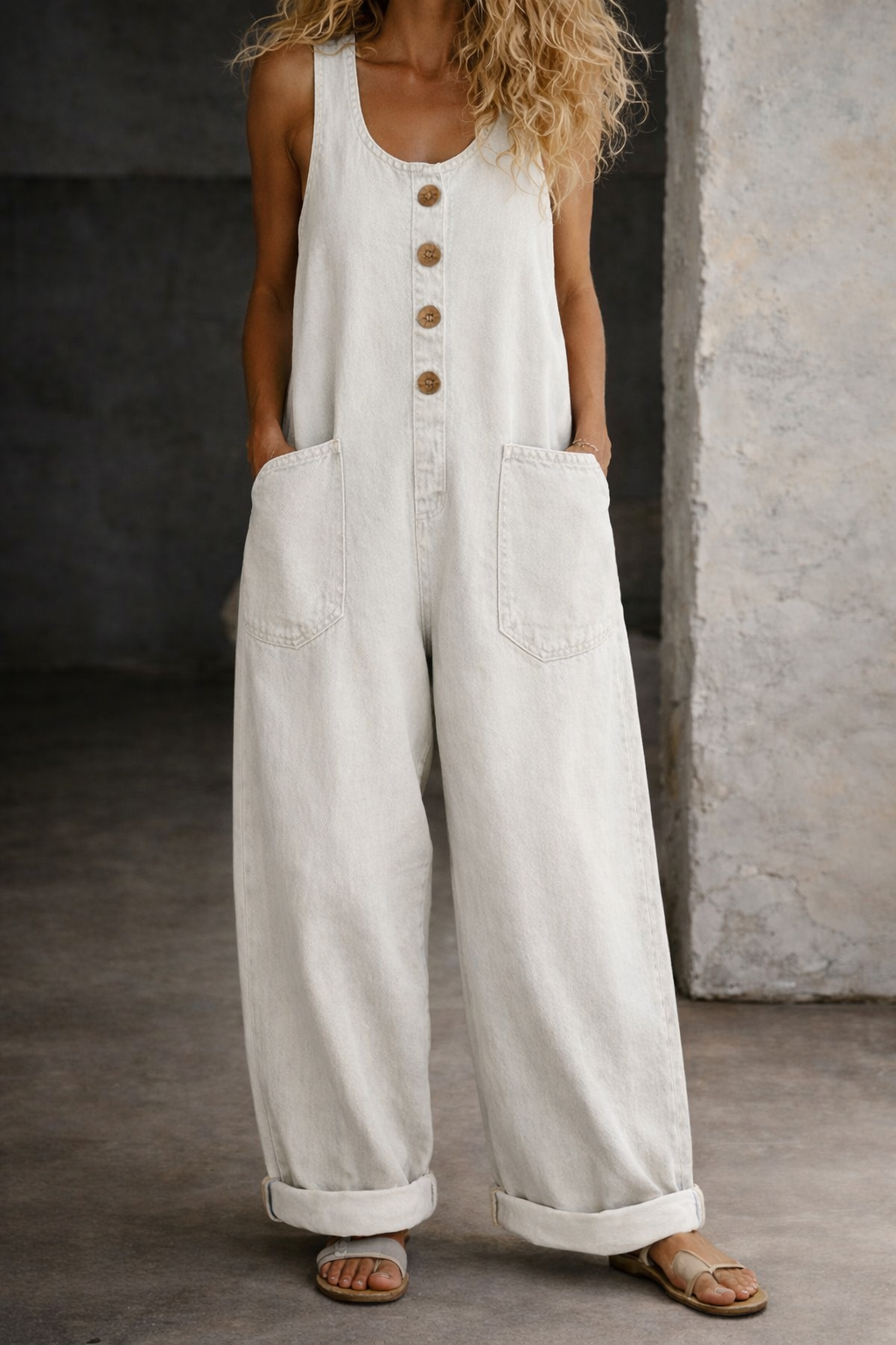 Brigitte | Salopette en coton vintage lavée