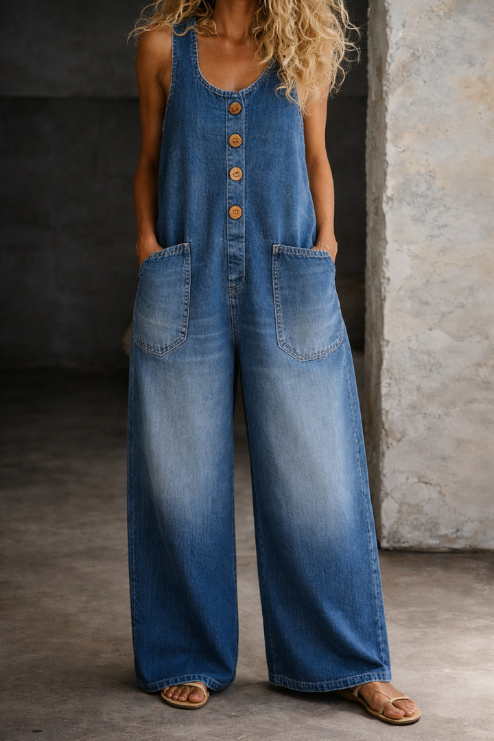 Brigitte | Salopette en coton vintage lavée
