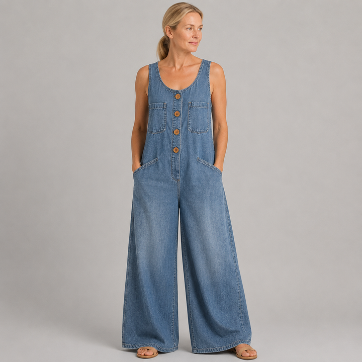 Brigitte | Salopette en coton vintage lavée