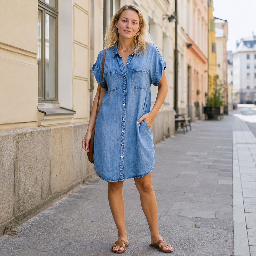 Coralie | Robe chemise avec boutons