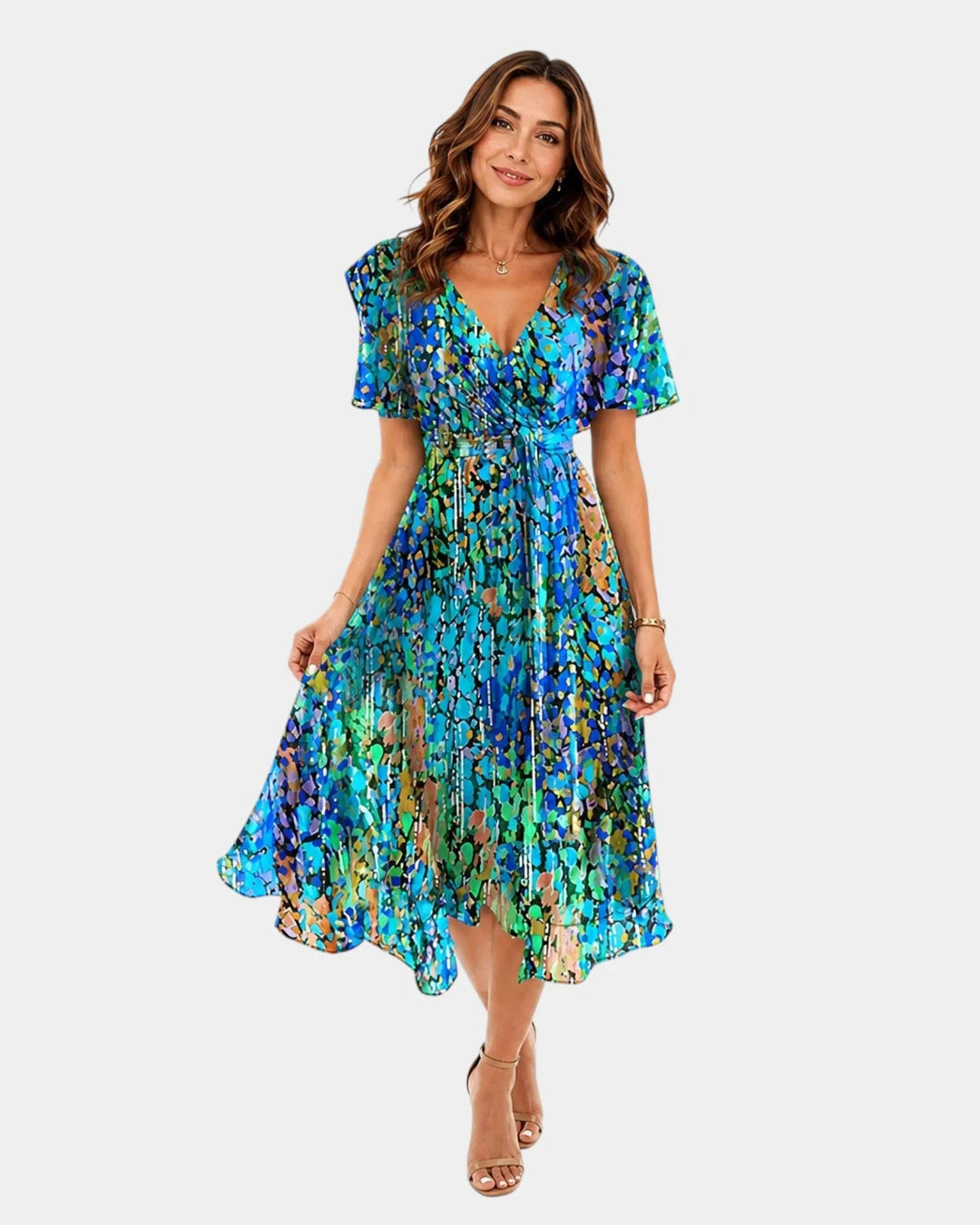 Mélisande | Robe fleurie à col en V