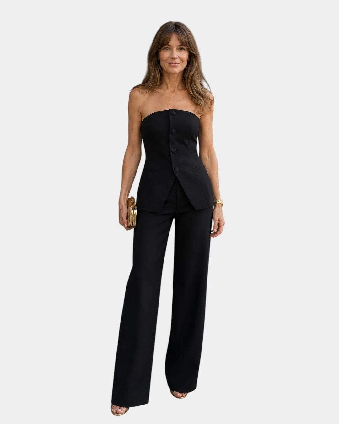 Eda | Ensemble avec top et pantalon à jambes larges