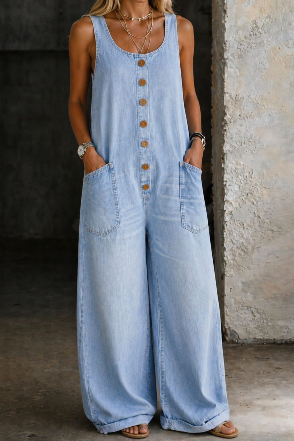 Brigitte | Salopette en coton vintage lavée