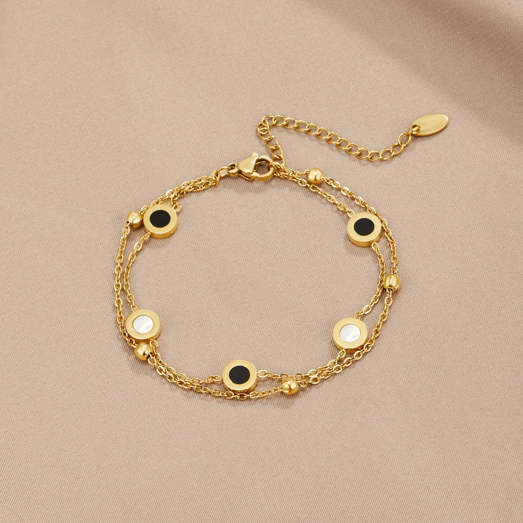 Victoire | Bracelet en Onyx et Pierre Blanche