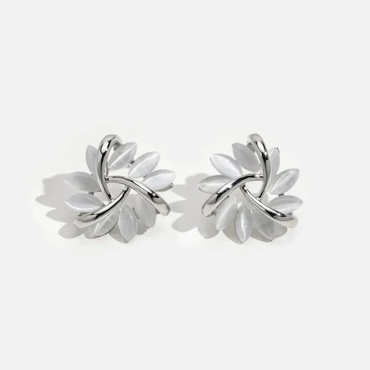 Charlotte | Boucles d'Oreilles en Or avec Fleurs d'Opale