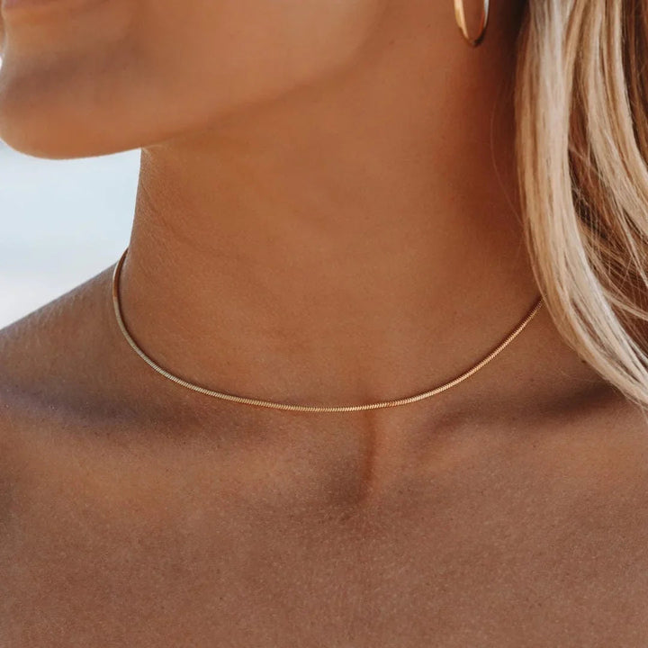Céleste | Choker Carré en Or Serpent